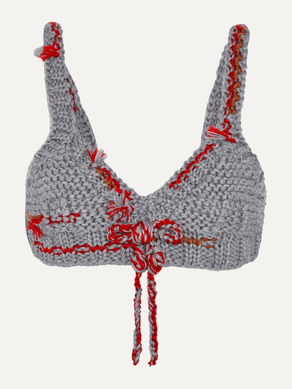 NWOT ~ AUTH PRADA Bow-embellished Wool Bralette Top